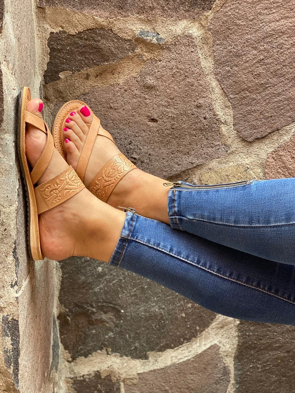 Camellia Leather Sandals