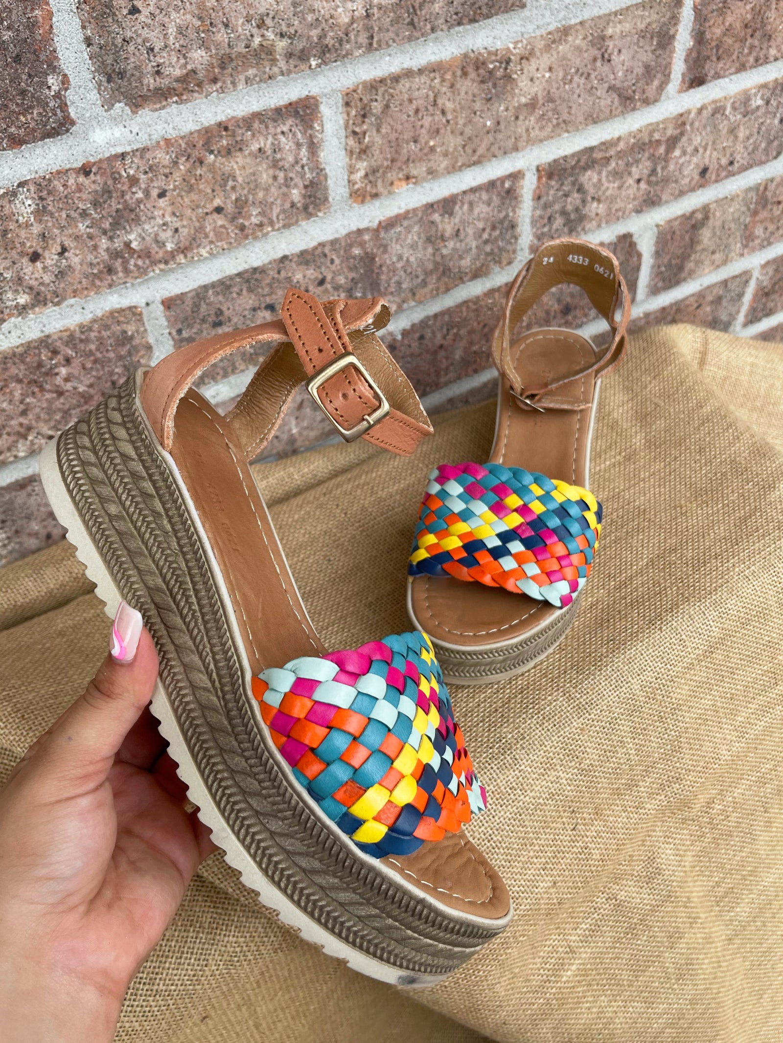 Colourful wedge sandals hotsell