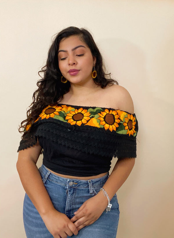 Girasol Campesina Top Black