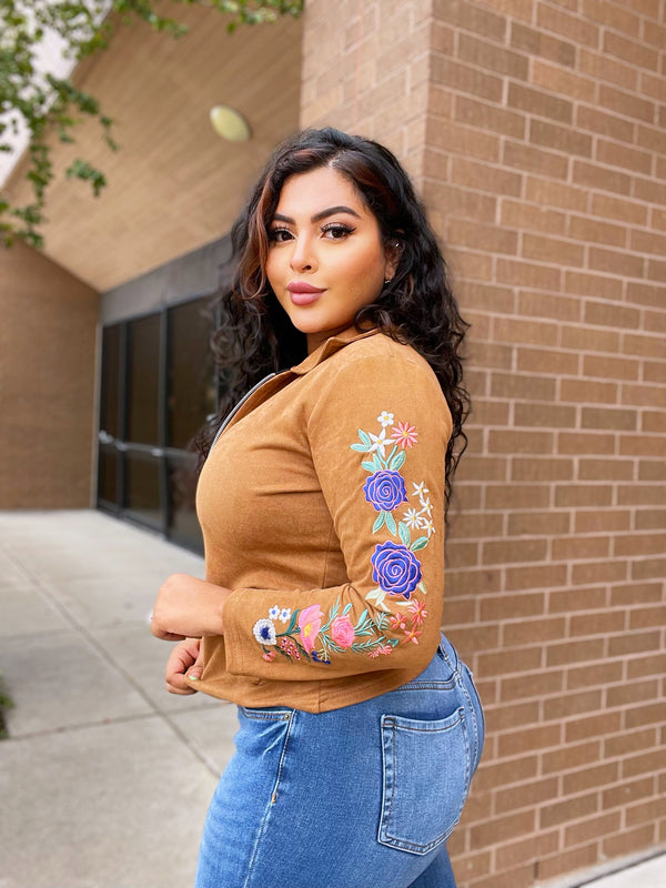 Cowgirl Embroidery Jacket Khaki
