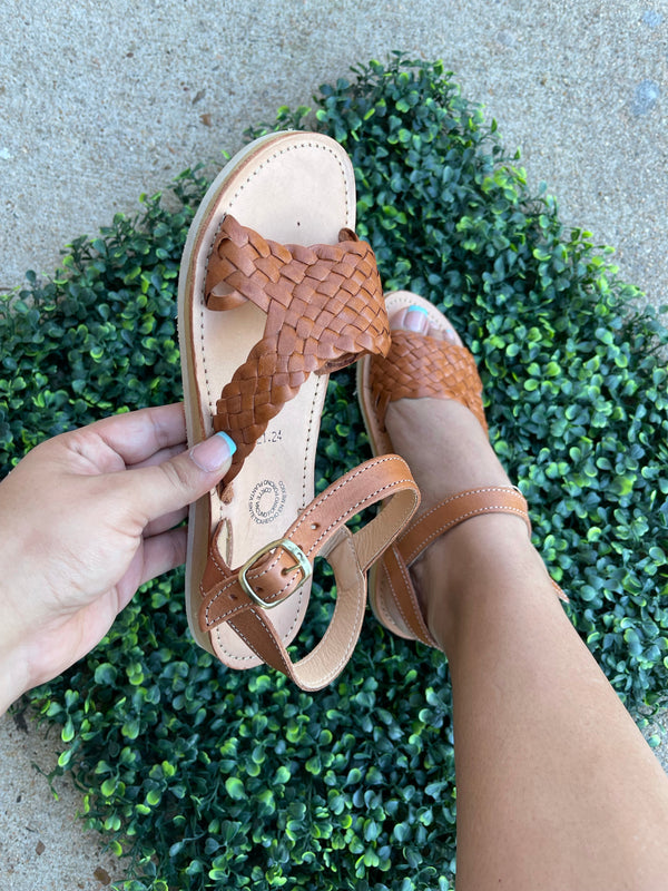 Ixtapa Leather Sandals Tan|Tacon Bajo