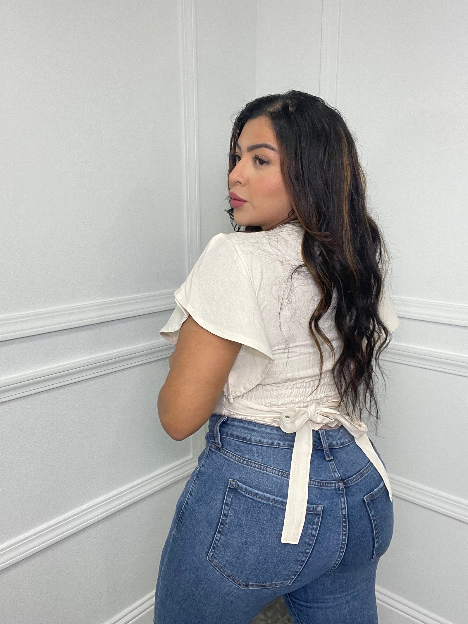 メルトザレディ  MELT THE LADY  curve open tops melt the lady contrast knot tops - メルカリ