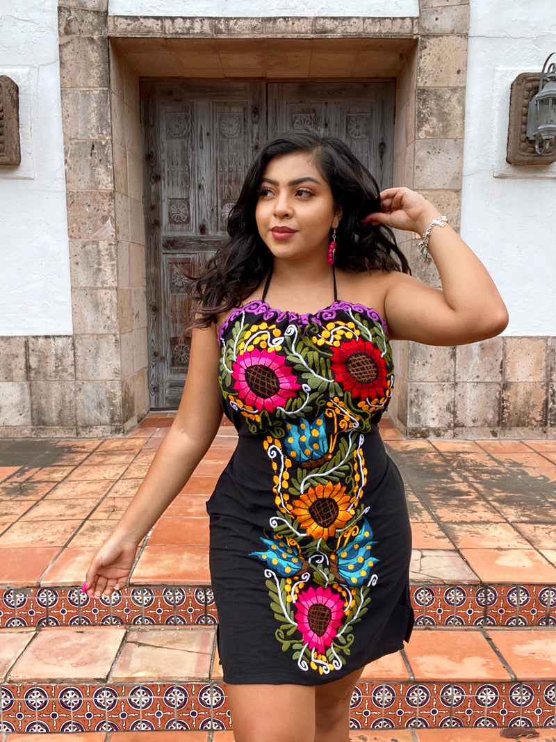 Nicté Halter Dress Colorful