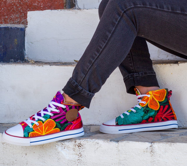 Floral Embroidery Sneakers